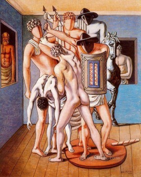  Chirico Deco Art - school of gladiators 1953 Giorgio de Chirico Metaphysical surrealism